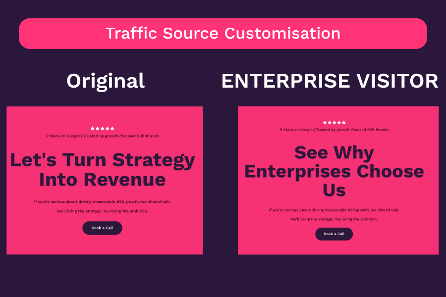 12. Adjust your hero CTA by traffic source