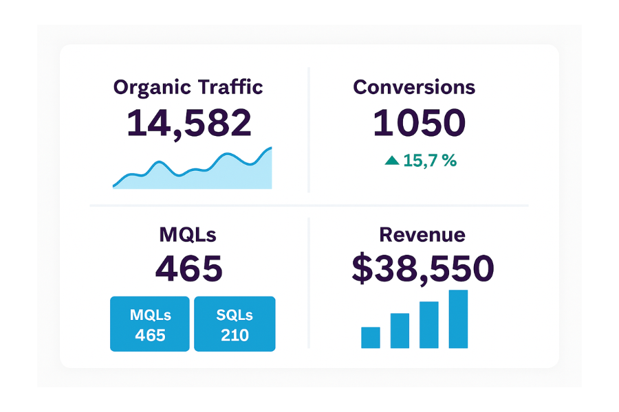 Dashboard-style Screenshot or Mockup_ SEO Metrics for SaaS SEO Dashboard-style Screenshot or Mockup_ SEO Metrics for SaaS